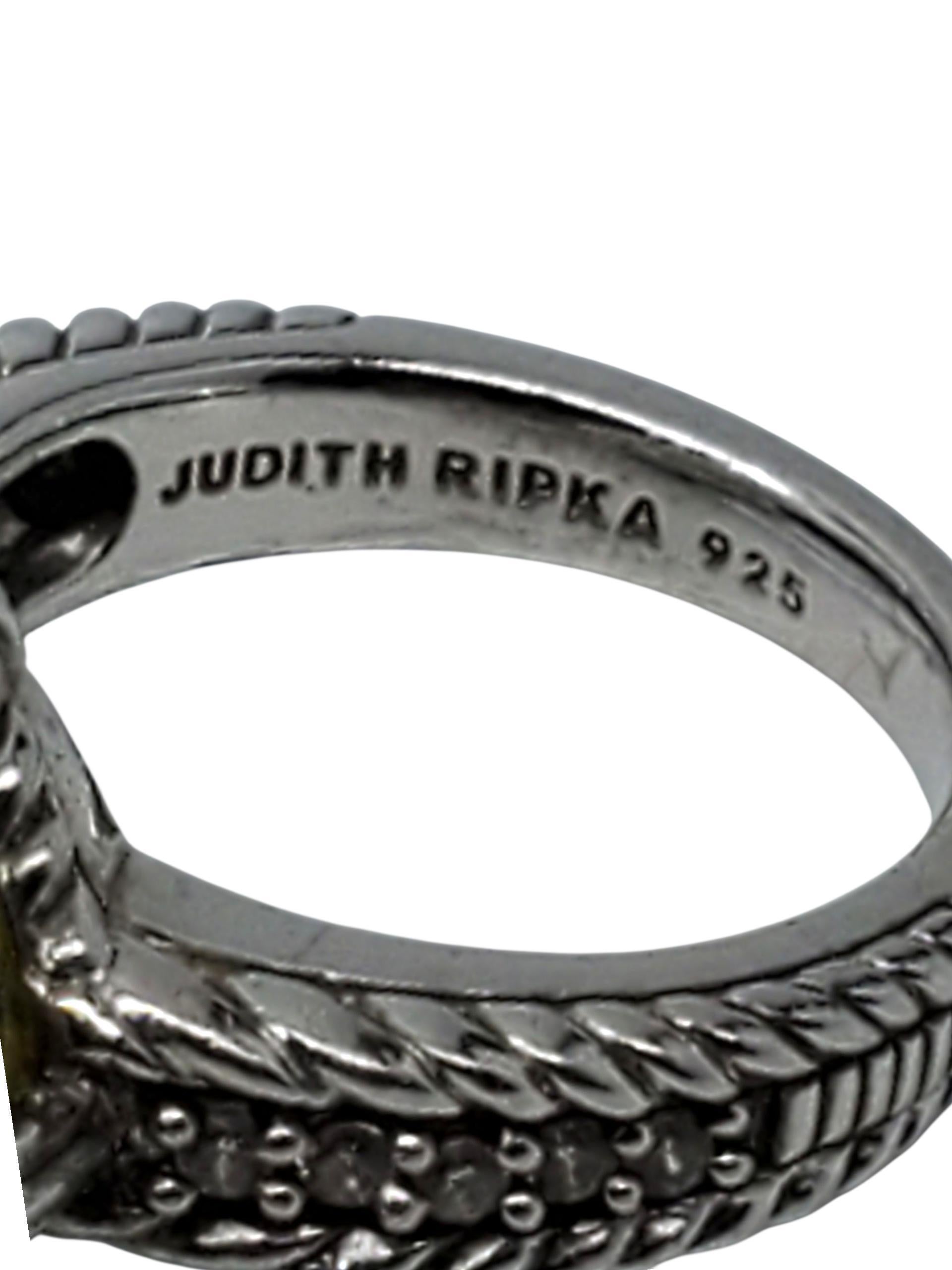 Judith Ripka Sterling Silber Gelb CZ Aussage Ring Größe 6 #23436 im Angebot 2