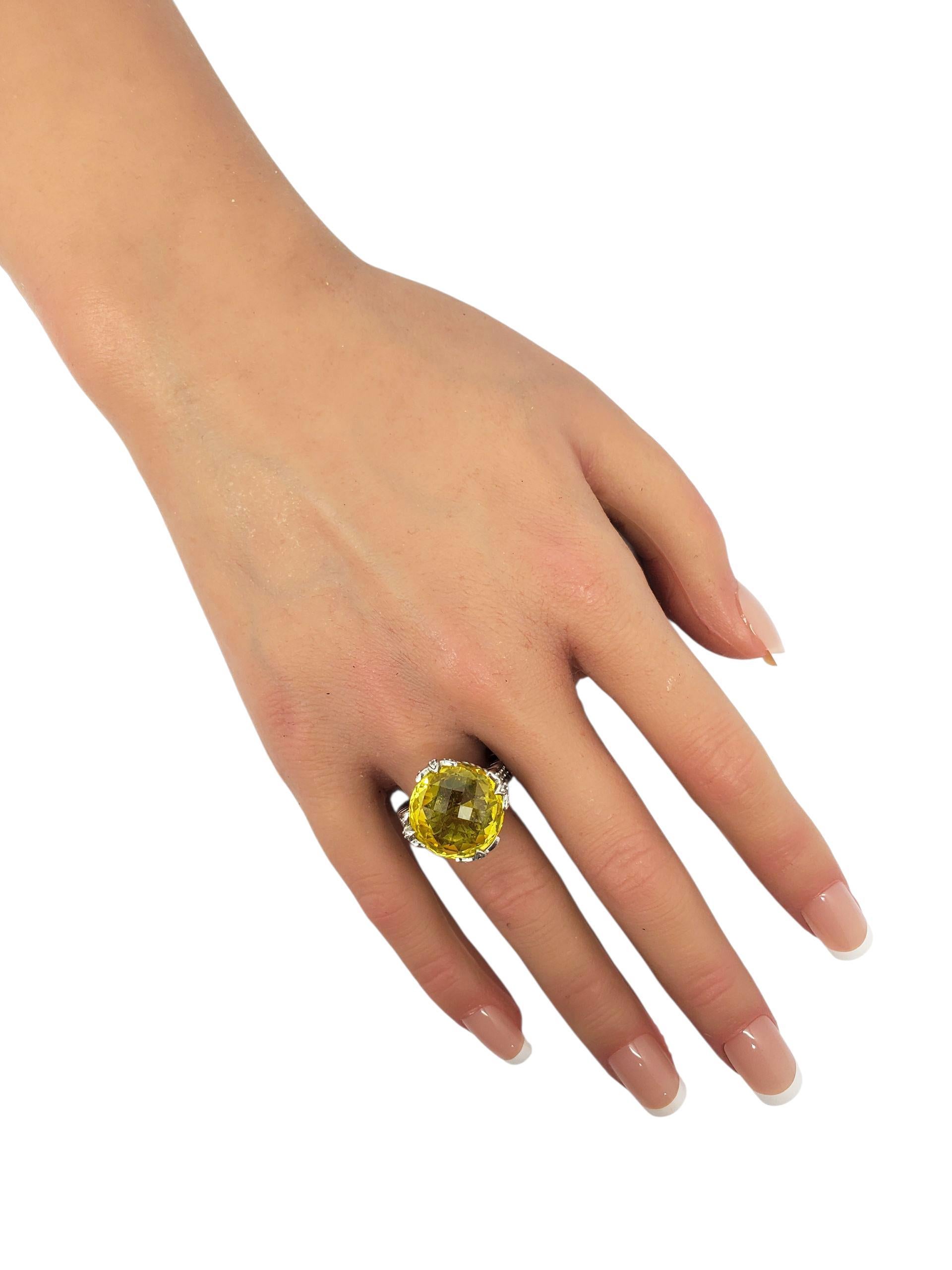 Judith Ripka Sterling Silber Gelb CZ Aussage Ring Größe 6 #23436 im Angebot 4