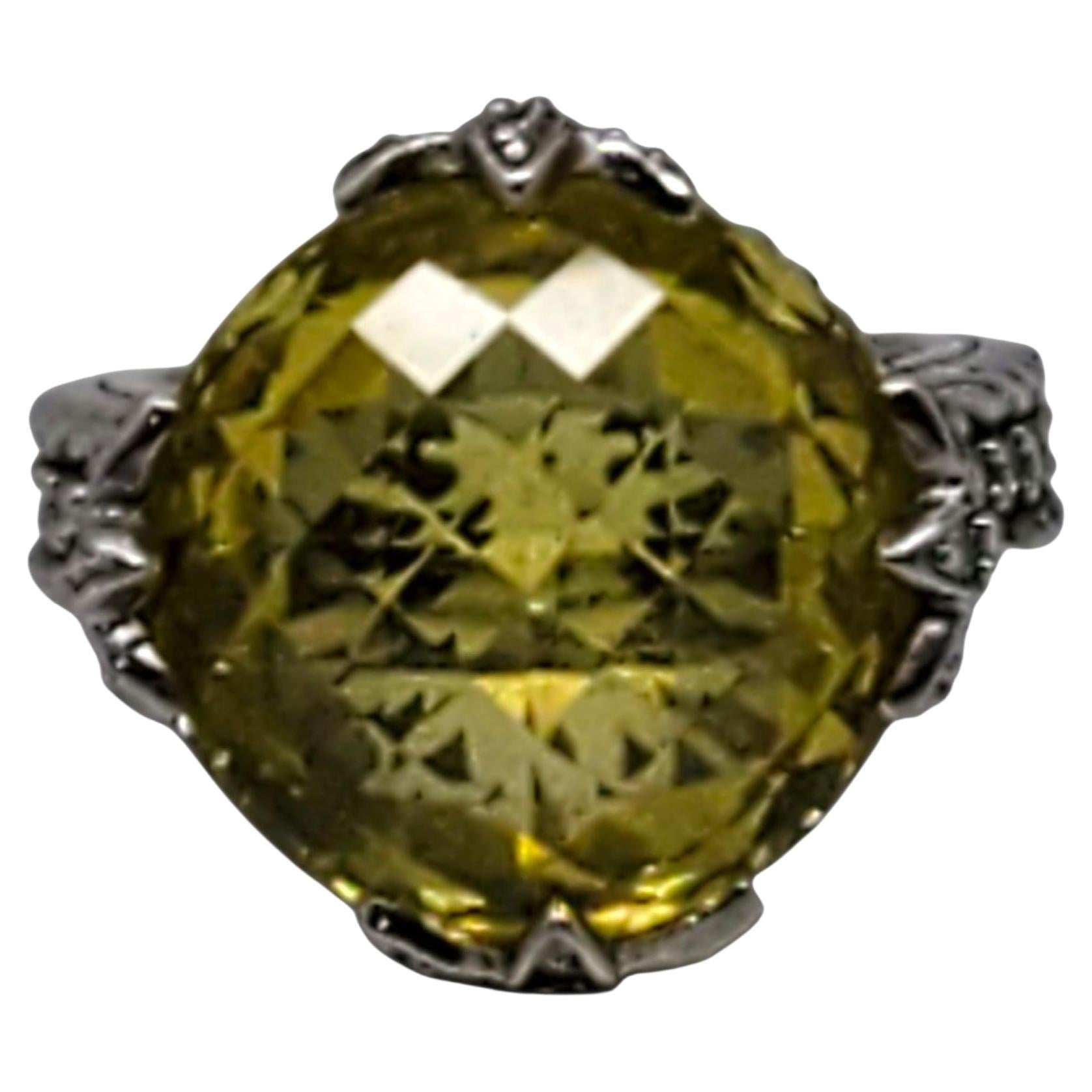 Judith Ripka, anello in argento sterling con CZ gialle, misura 6 #23436