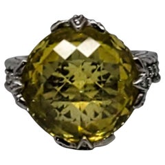 Judith Ripka, anello in argento sterling con CZ gialle, misura 6 #23436