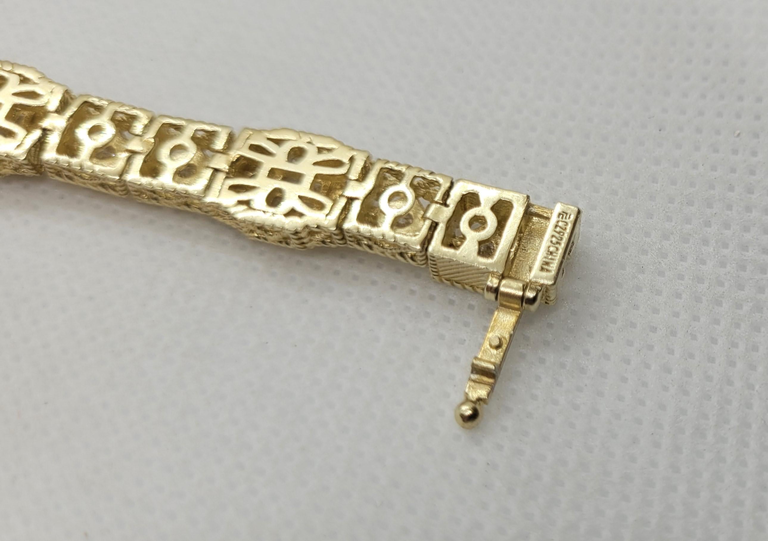 Donna Bracciale tennis Judith Ripka in oro, taglio baguette e rotondo, 7,25 pollici, 9 mm in vendita