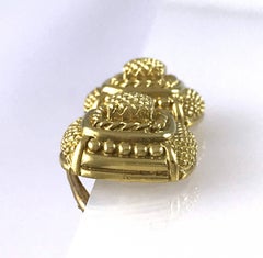 Judith Ripka Textured Yellow Gold Square Earrings