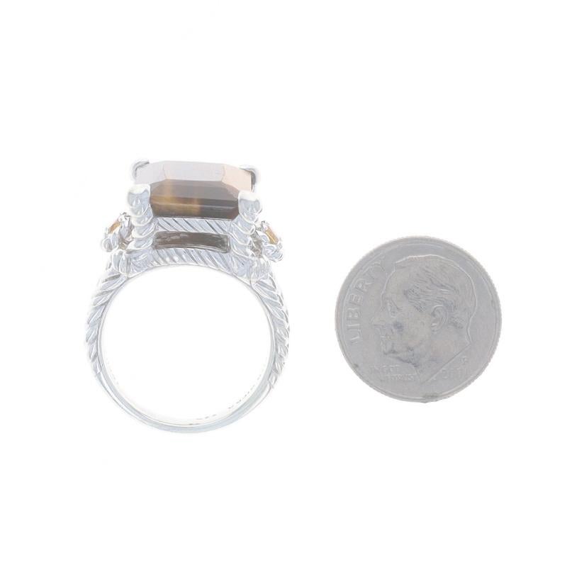 Judith Ripka Tigerauge Citrin Ring - Sterlingsilber 925 Smaragd Seil 1