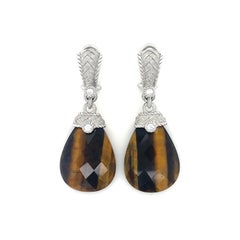 Judith Ripka, Tiger's Eye Drop Earrings