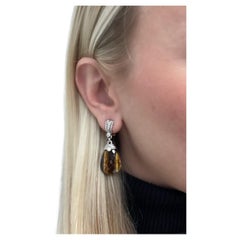 Judith Ripka, Tiger's Eye Drop Earrings