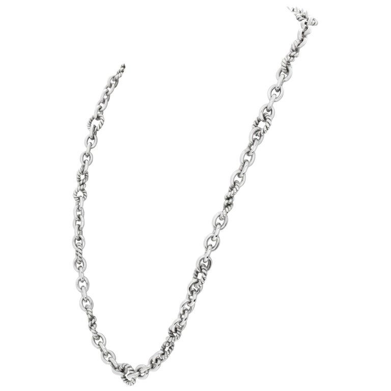 Judith Ripka Twisted O Ring Chain Necklace In Sterling Silver At 1stdibs