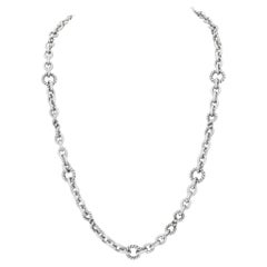 Judith Ripka Twisted O-Ring Chain Necklace in Sterling Silver