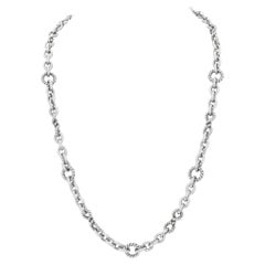 Judith Ripka twisted o-ring chain necklace in sterling silver