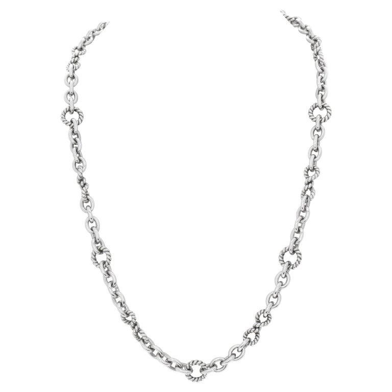 Judith Ripka Twisted O Ring Chain Necklace In Sterling Silver For Sale At 1stdibs