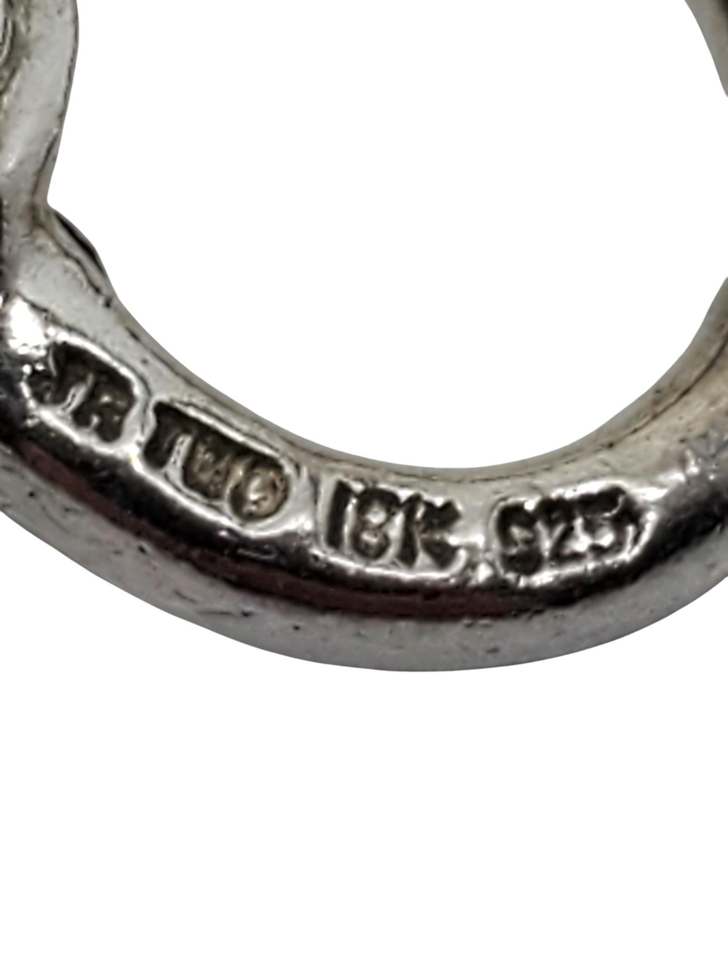 Judith Ripka Texturierte Gliederhalskette #19951, zwei Sterling 18k Gelbgold Diamant im Angebot 1