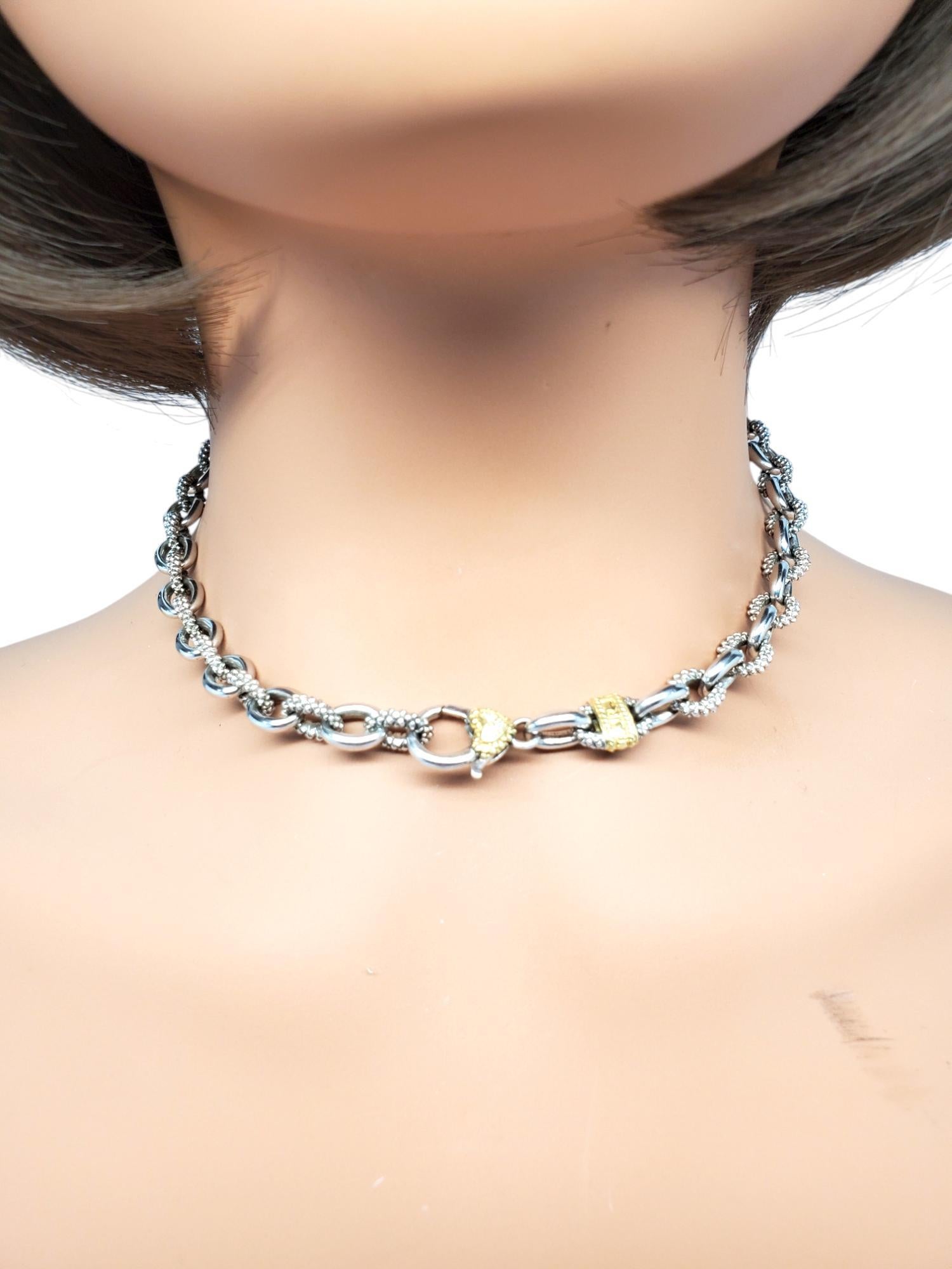 Judith Ripka Texturierte Gliederhalskette #19951, zwei Sterling 18k Gelbgold Diamant im Angebot 2