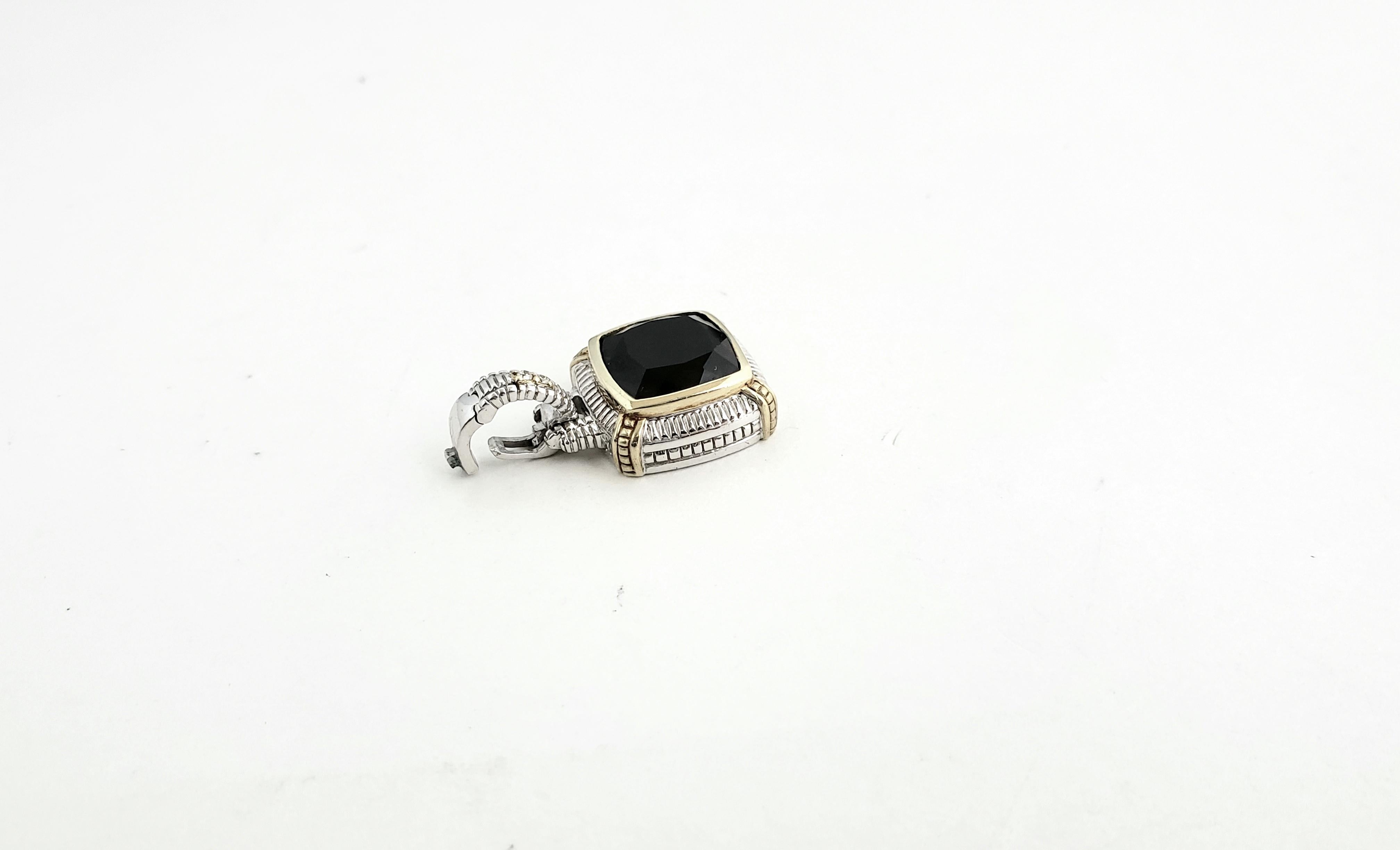 Judith Ripka Due ciondoli in argento Sterling 18K con diamanti e topazio fumé in vendita 1
