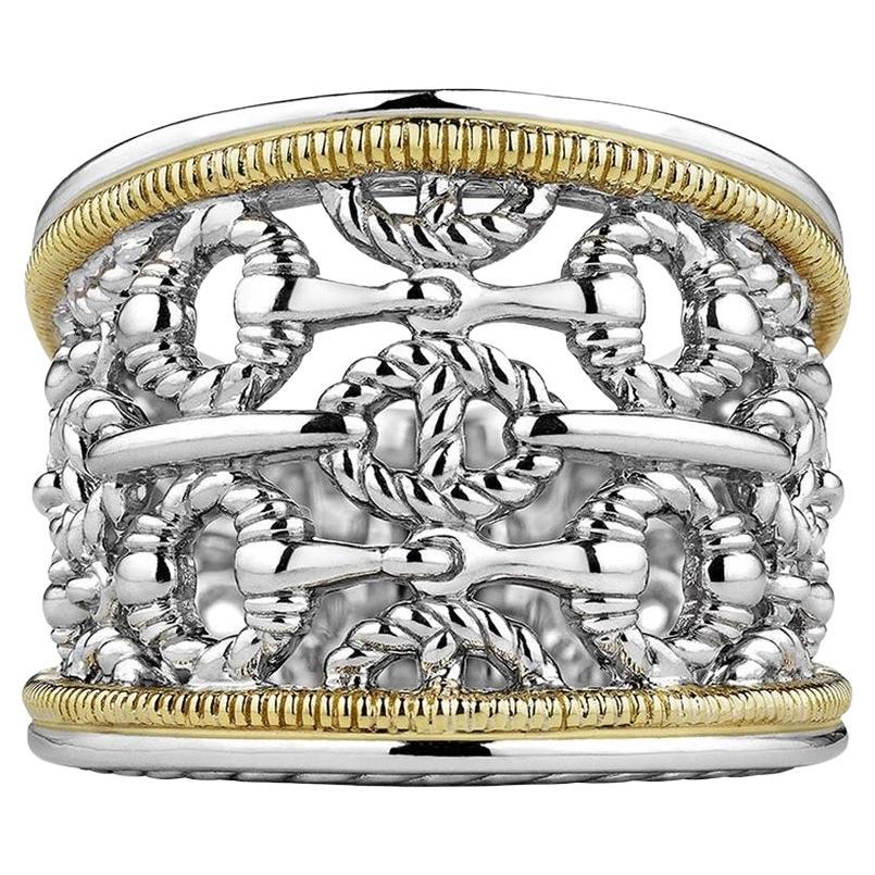 JUDITH RIPKA - VIENNA Wide Band Ring With 18K GOLD