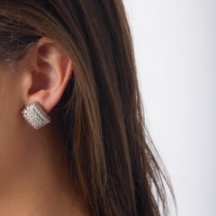 Pendientes de clip de oro de 18 quilates con diamantes vintage Judith Ripka