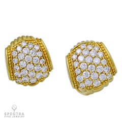 Judith Ripka Vintage Mid-Century Revival Diamond Button Earrings