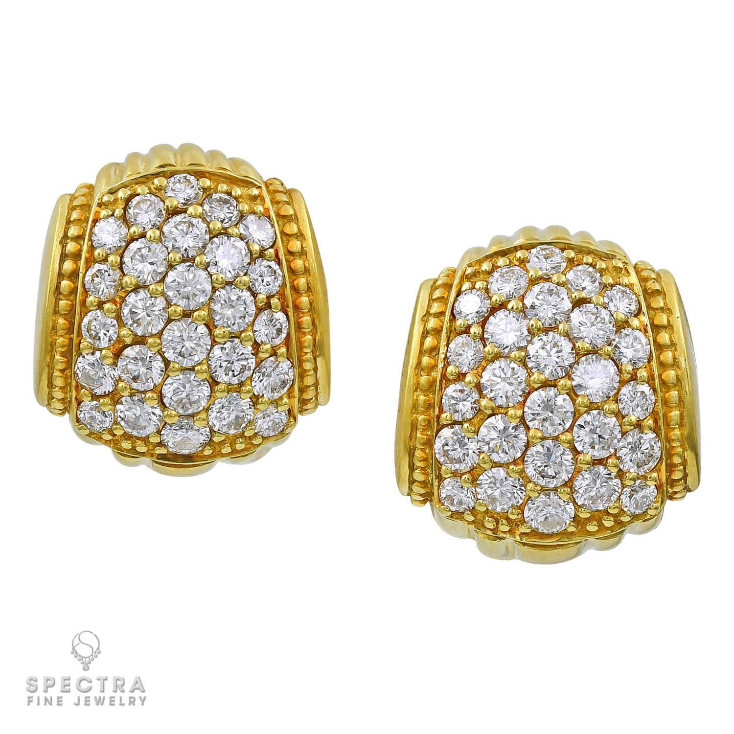 Judith Ripka - Boucles d'oreilles boutons en diamant Vintage Mid-Century Revive Excellent état - En vente à New York, NY