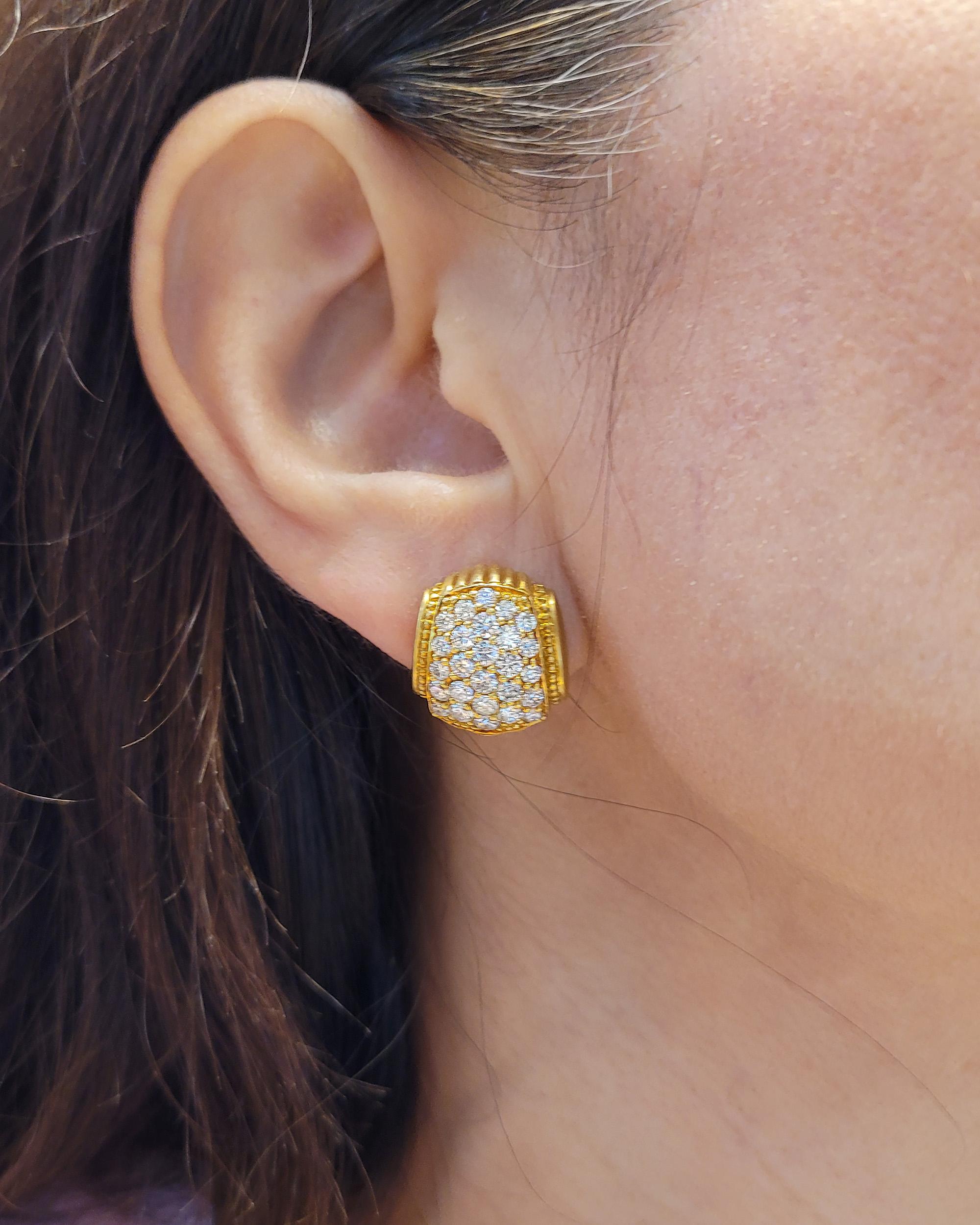 Judith Ripka - Boucles d'oreilles boutons en diamant Vintage Mid-Century Revive Pour femmes en vente