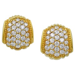 Judith Ripka Used Mid-Century Revival Diamond Button Earrings
