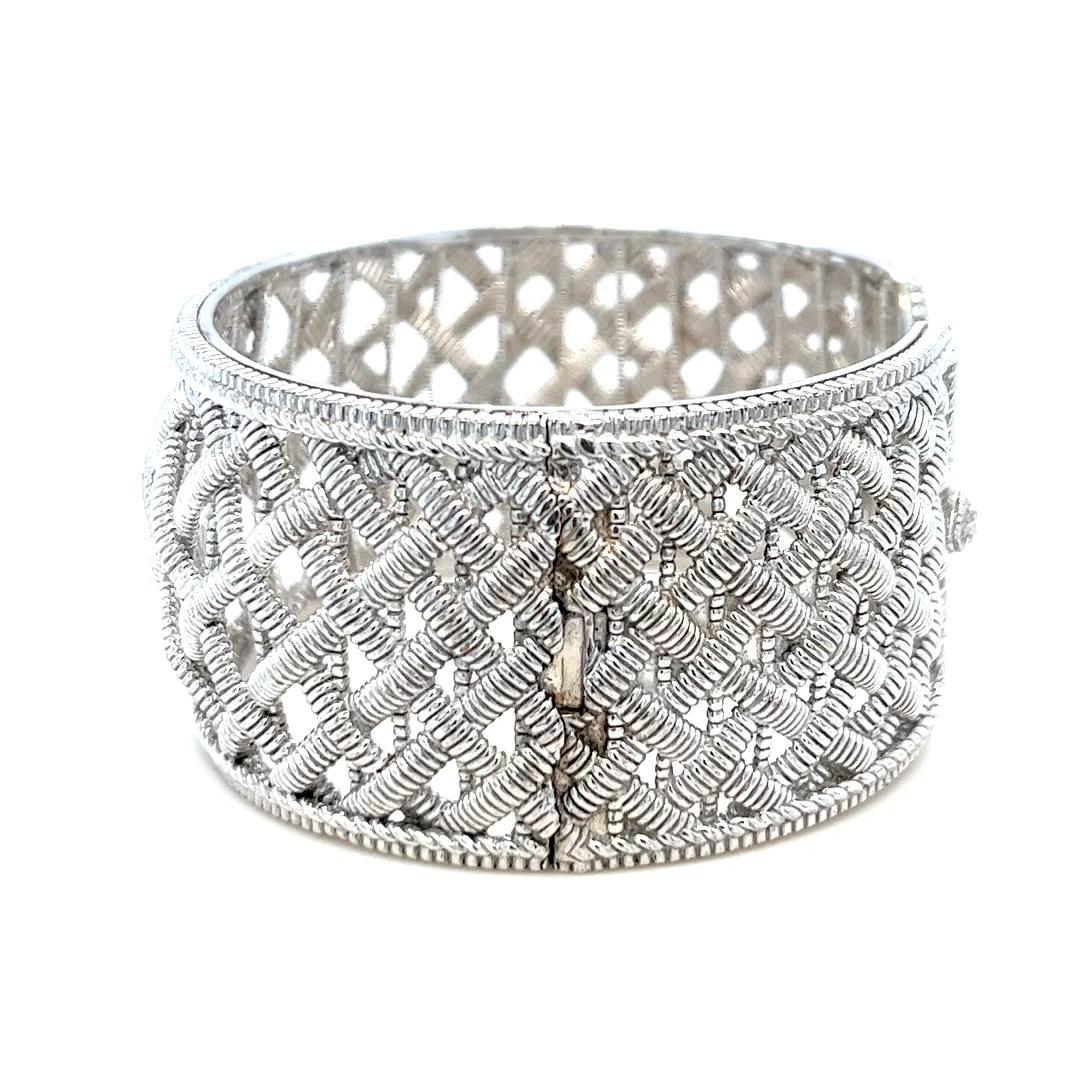 Women's Judith Ripka Wide Silver Cuff Bracelet