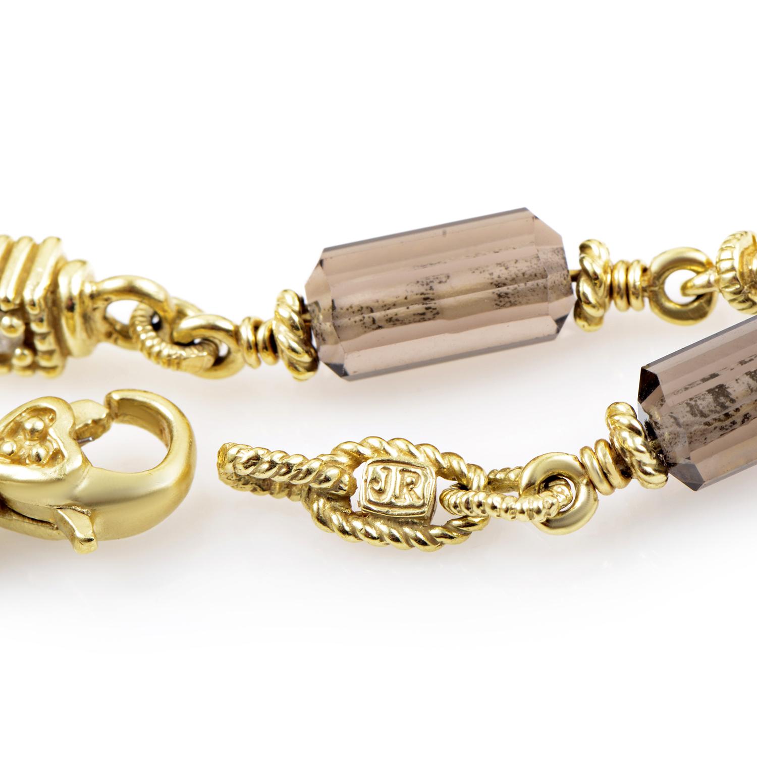 Judith Ripka Women's 18 Karat Gold Diamond and Smoky Quartz Choker Necklace 1