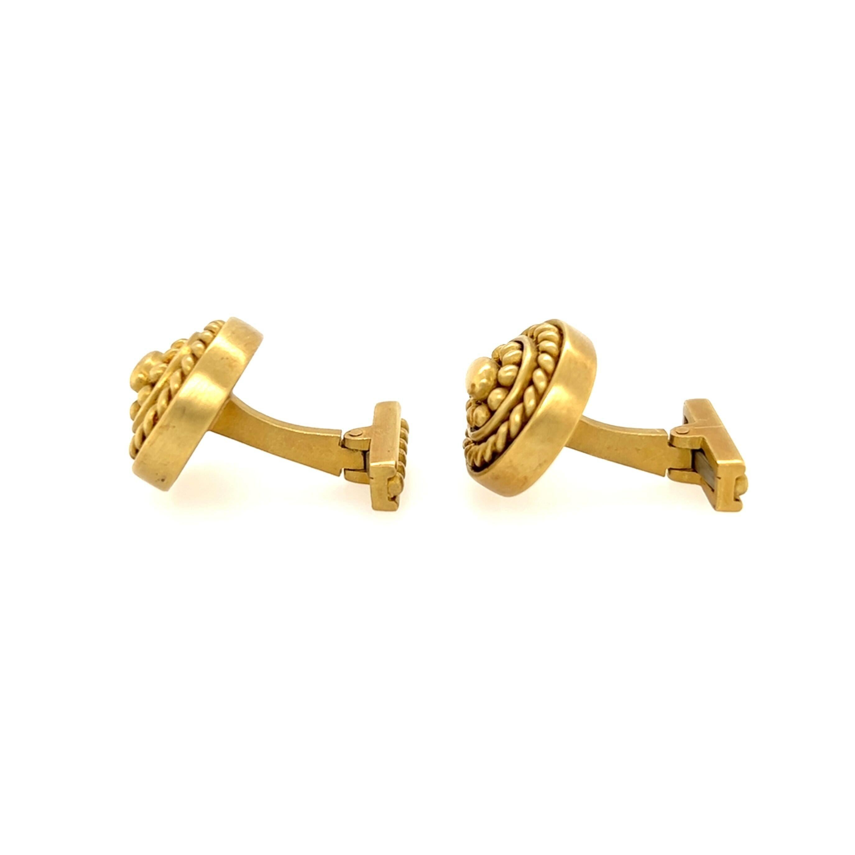 Judith Ripka Yellow Gold Cufflinks In Excellent Condition In New York, NY