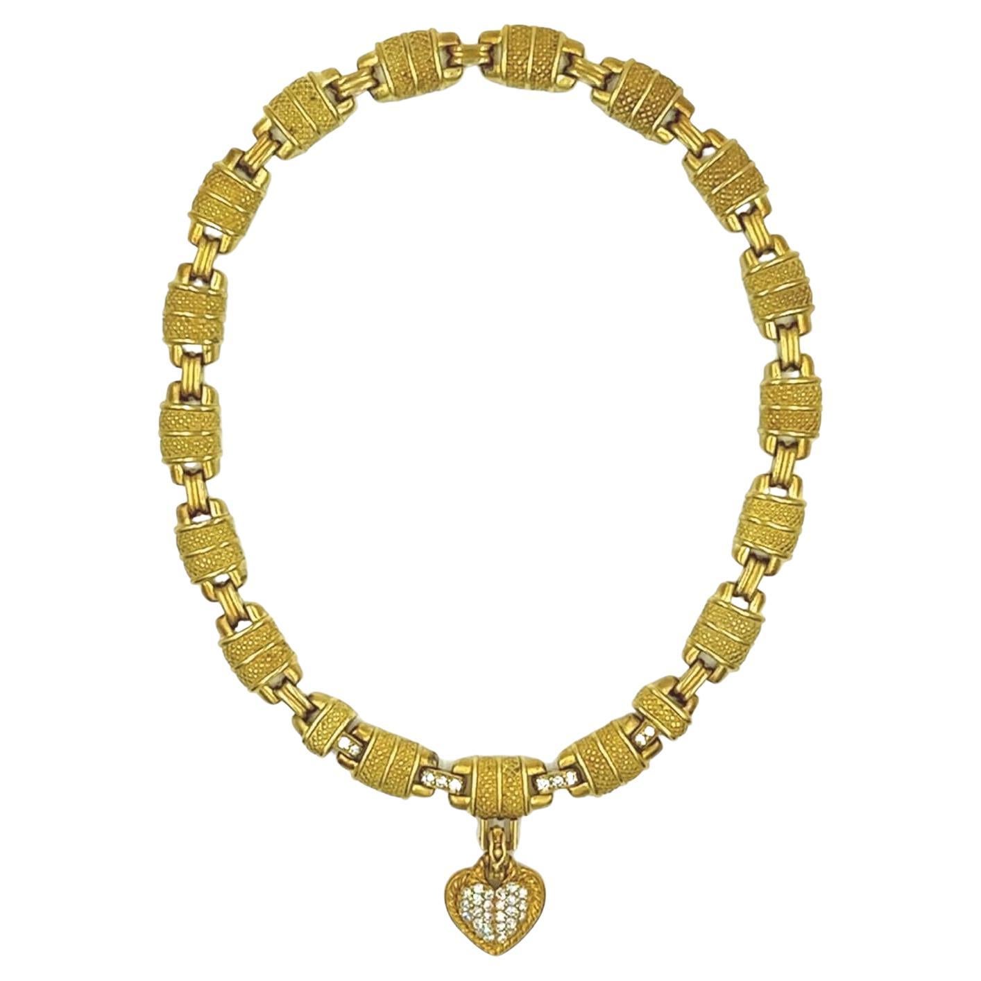 Collier JUDITH RIPKA en or jaune, émeraudes, diamants et cristal de roche