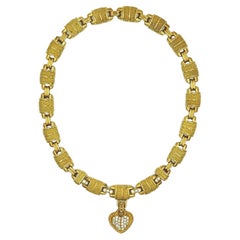 Judith Ripka Yellow Gold, Emerald, Diamond and Rock Crystal Necklace