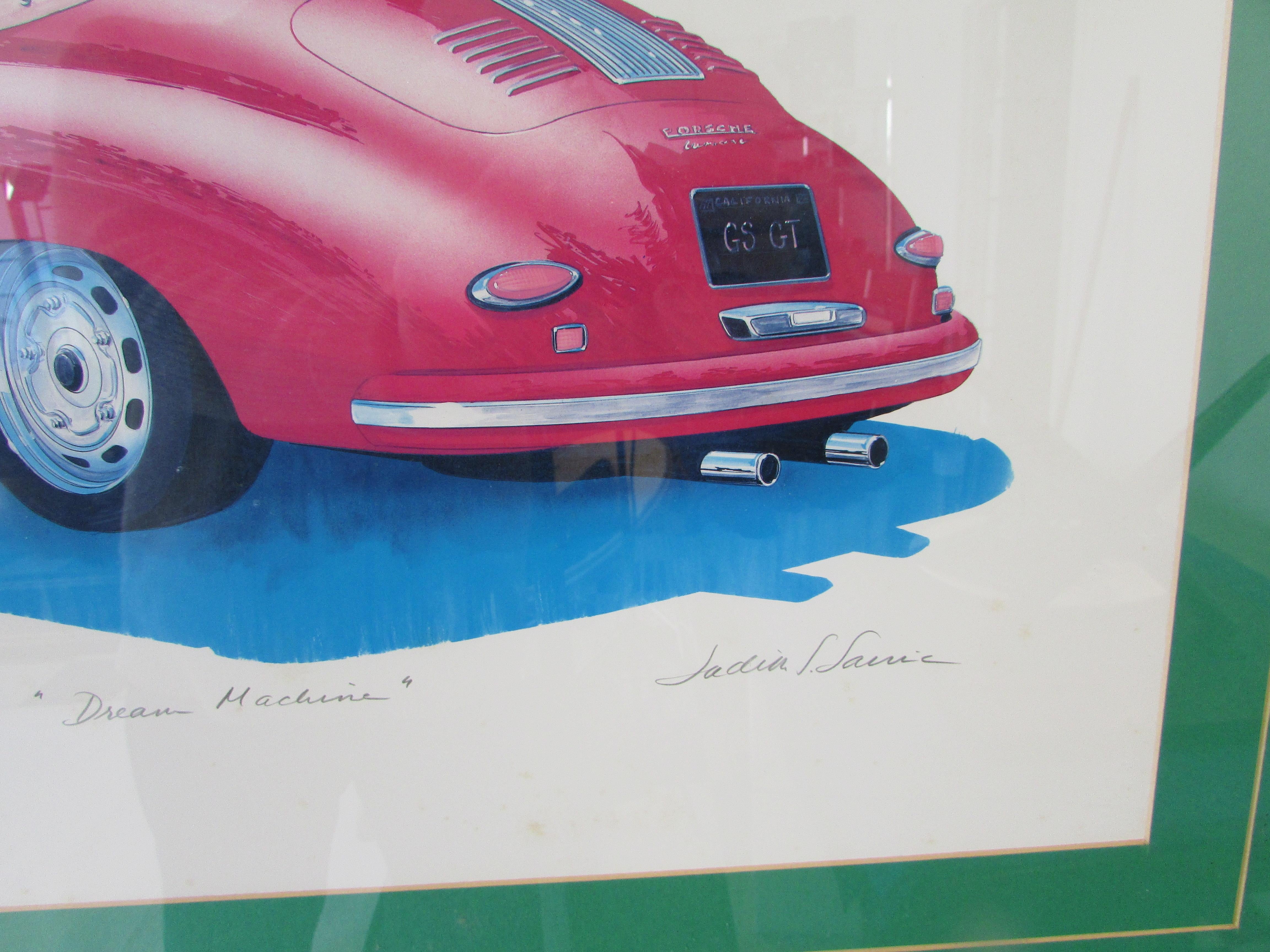 Judith Savic Porsche Dream Machine print 61/500 dated 1990 For Sale 1