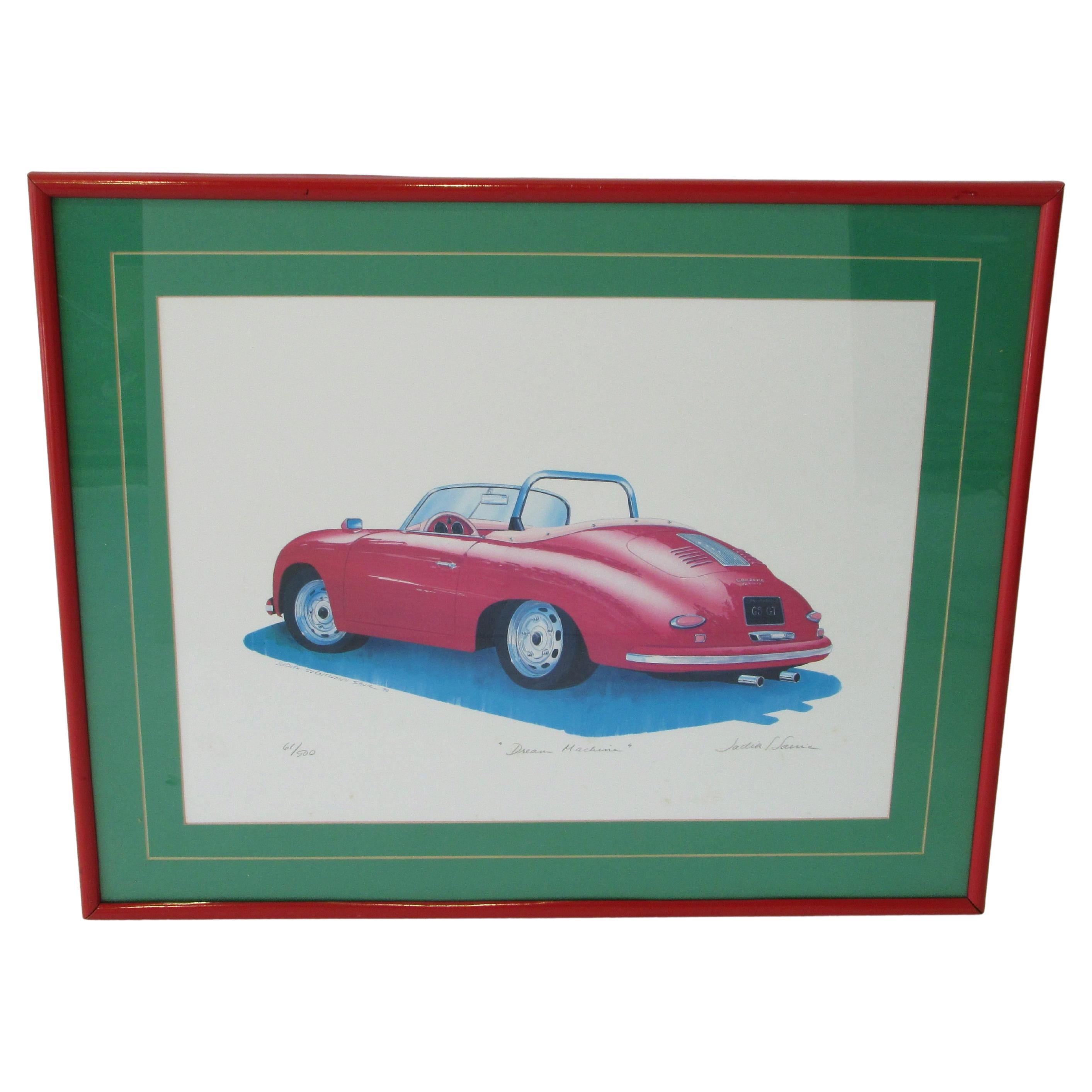 Judith Savic Porsche Dream Machine print 61/500 dated 1990 For Sale