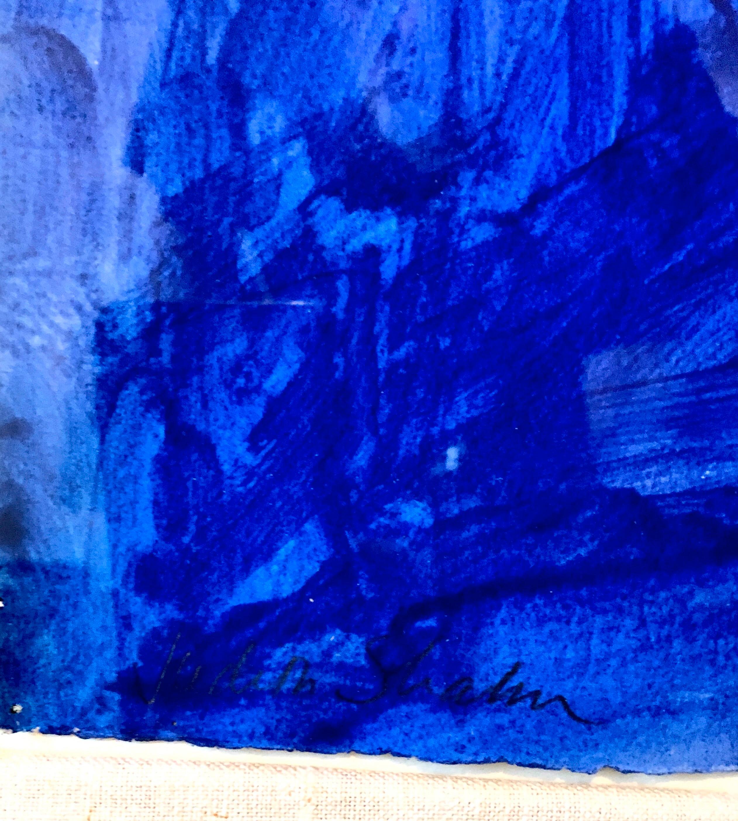 Ponte blu vibrante modernista, Parigi Francia Disegno architettonico, pittura 6