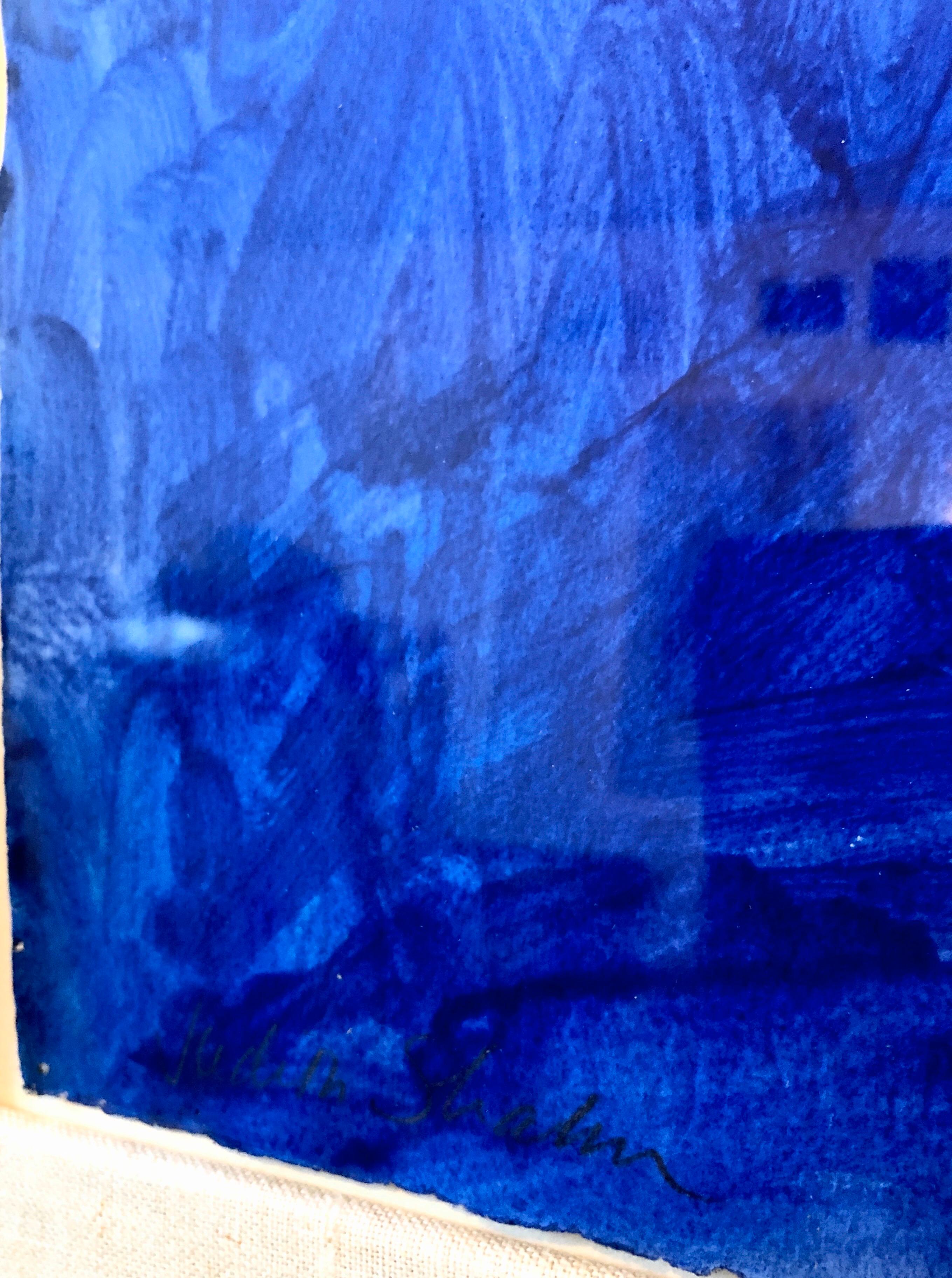 Ponte blu vibrante modernista, Parigi Francia Disegno architettonico, pittura 1