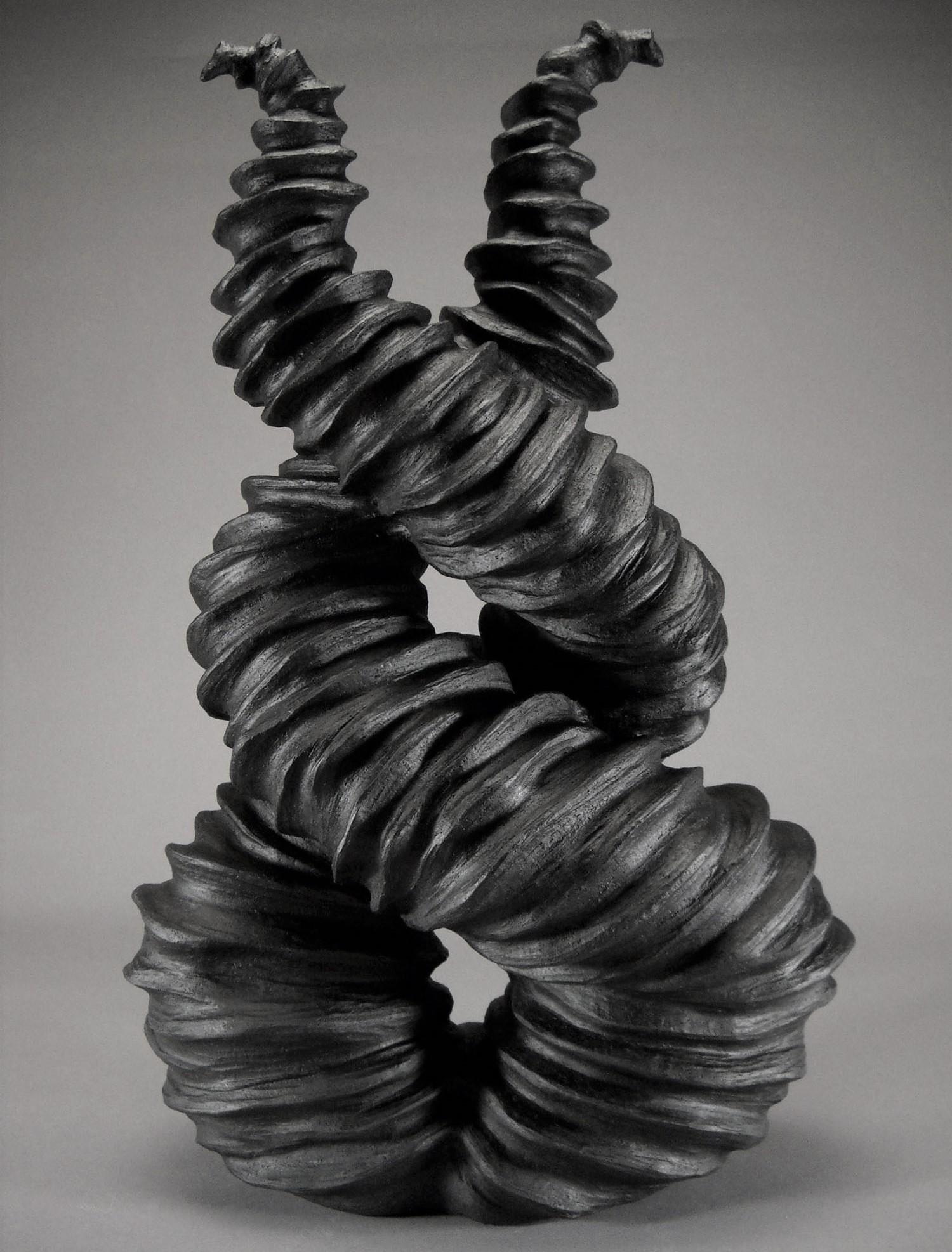 Intertwined, Abstract Ceramic Sculpture, 2018