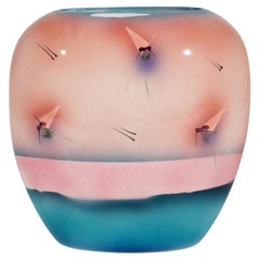 Jarrón posmoderno Judith Stiles, Nueva York Art Studio Pottery, años 80
