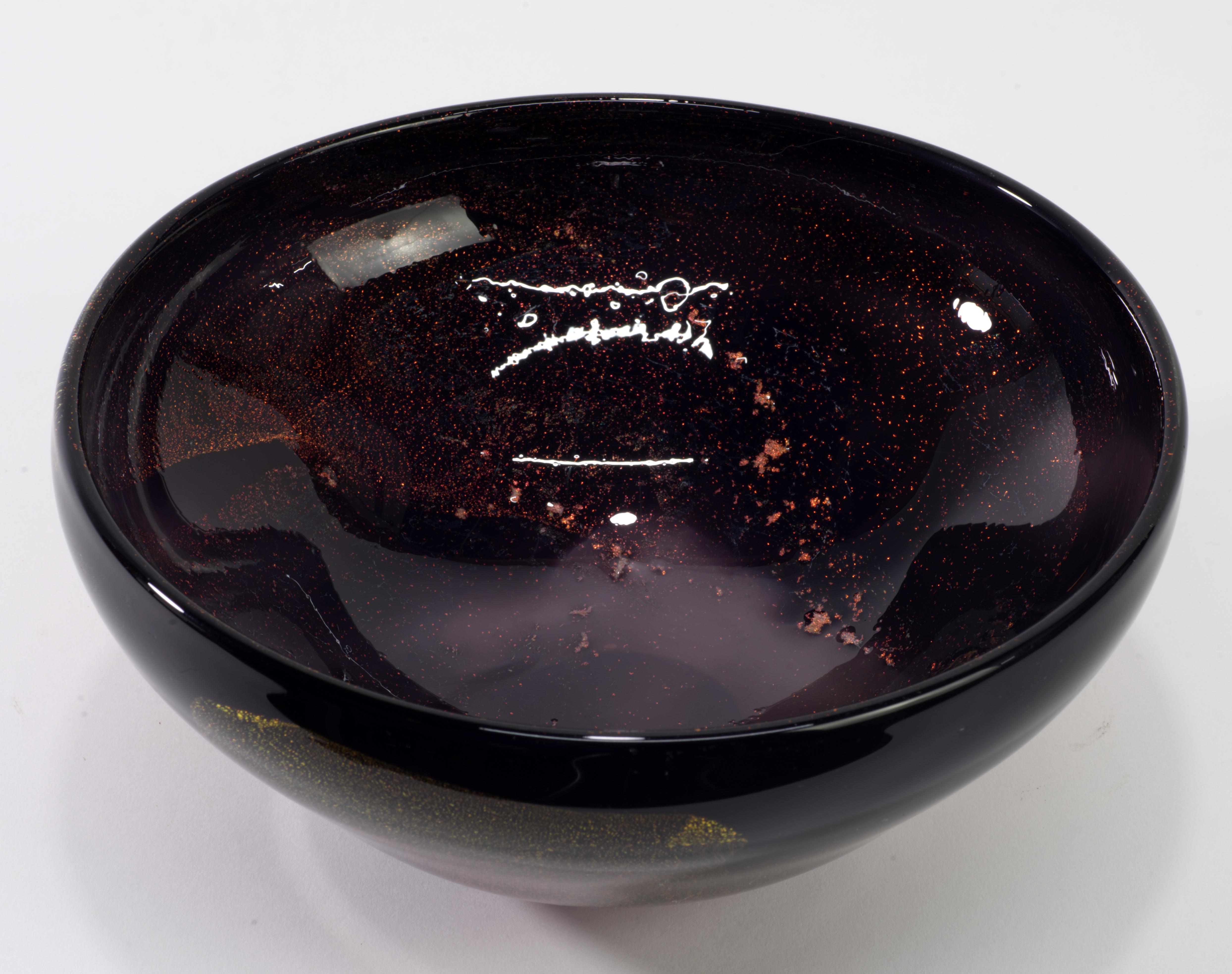 Judith Via Wolff Bowl, Sommerso with Gold Inclusions, New York Art Glass 2