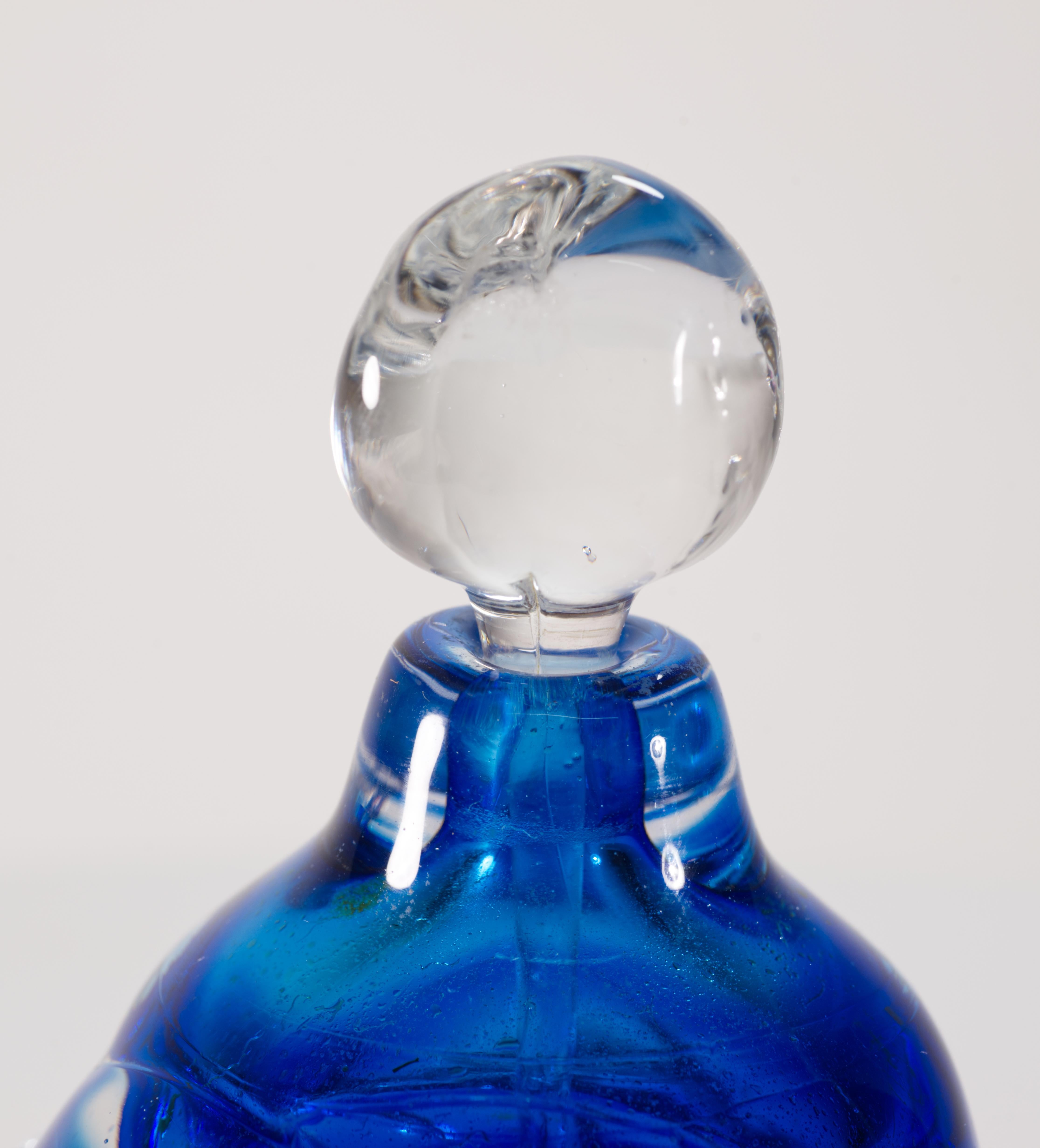 Americano Bottiglia Sommerso con tappo di Judith Via Wolff, Studio Art Glass di New York 1985 in vendita