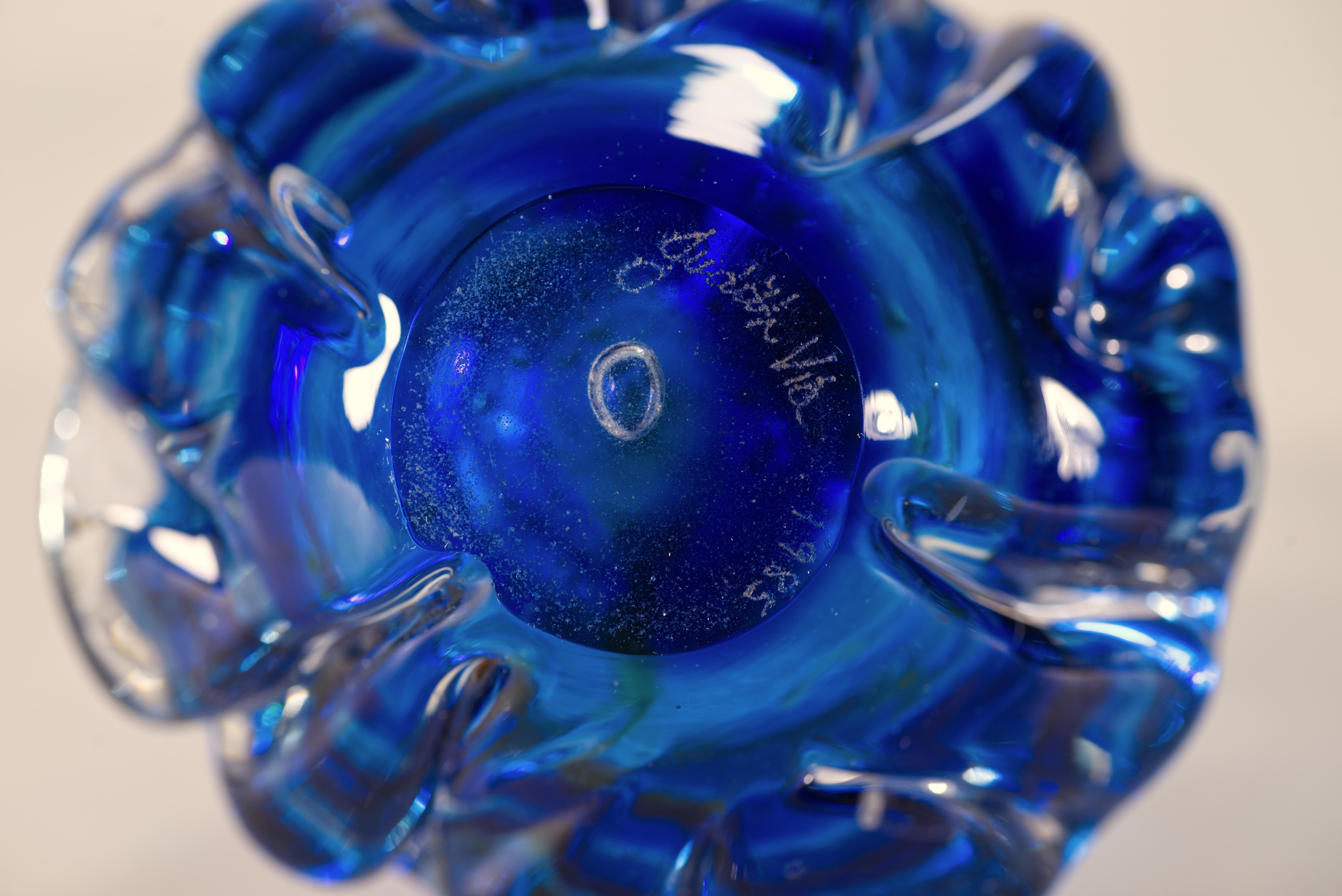Bottiglia Sommerso con tappo di Judith Via Wolff, Studio Art Glass di New York 1985 In condizioni buone in vendita a Clifton Springs, NY