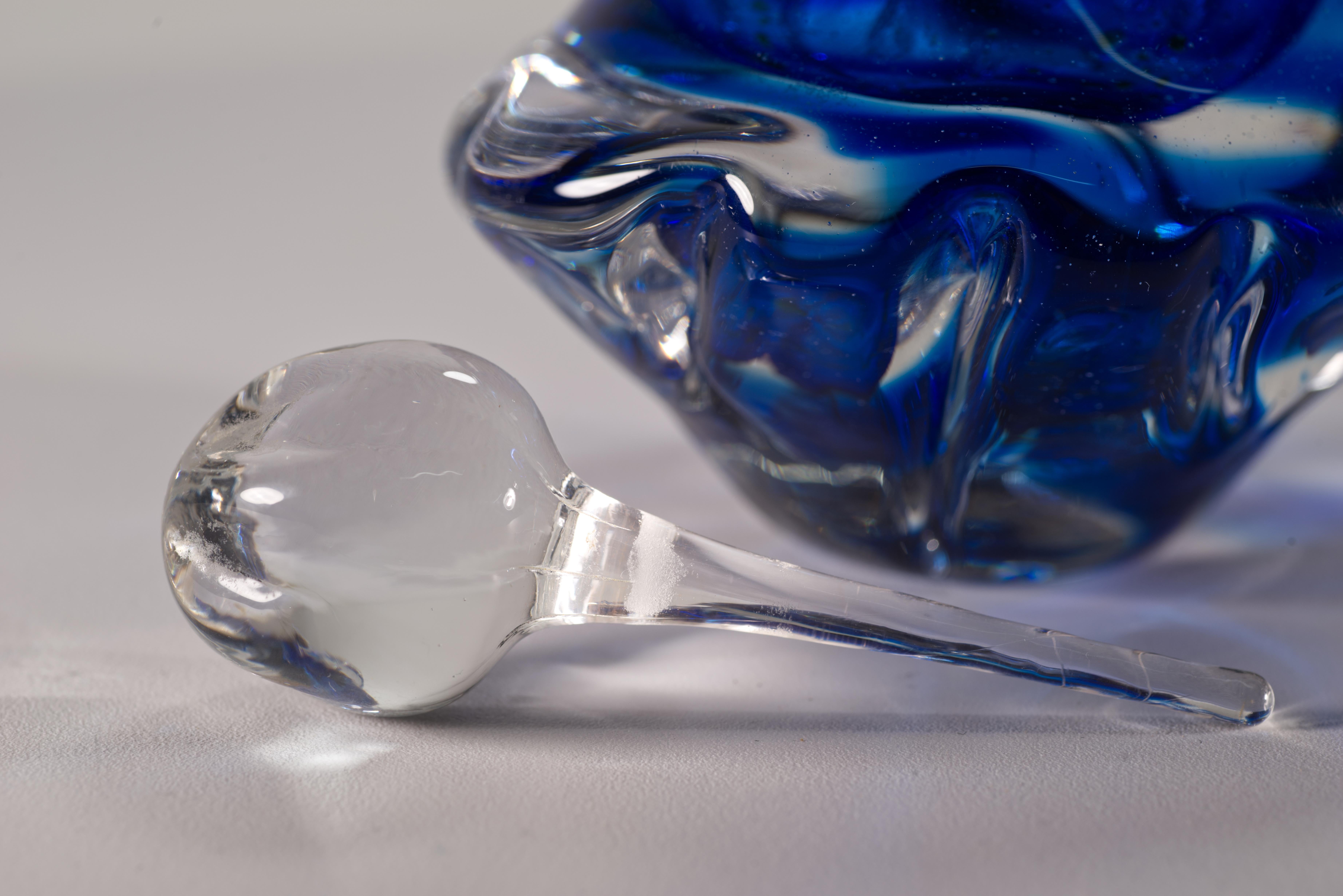 Vetro artistico Bottiglia Sommerso con tappo di Judith Via Wolff, Studio Art Glass di New York 1985 in vendita