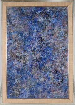 Love is in the Air - Blue and Purple Abstract Composition