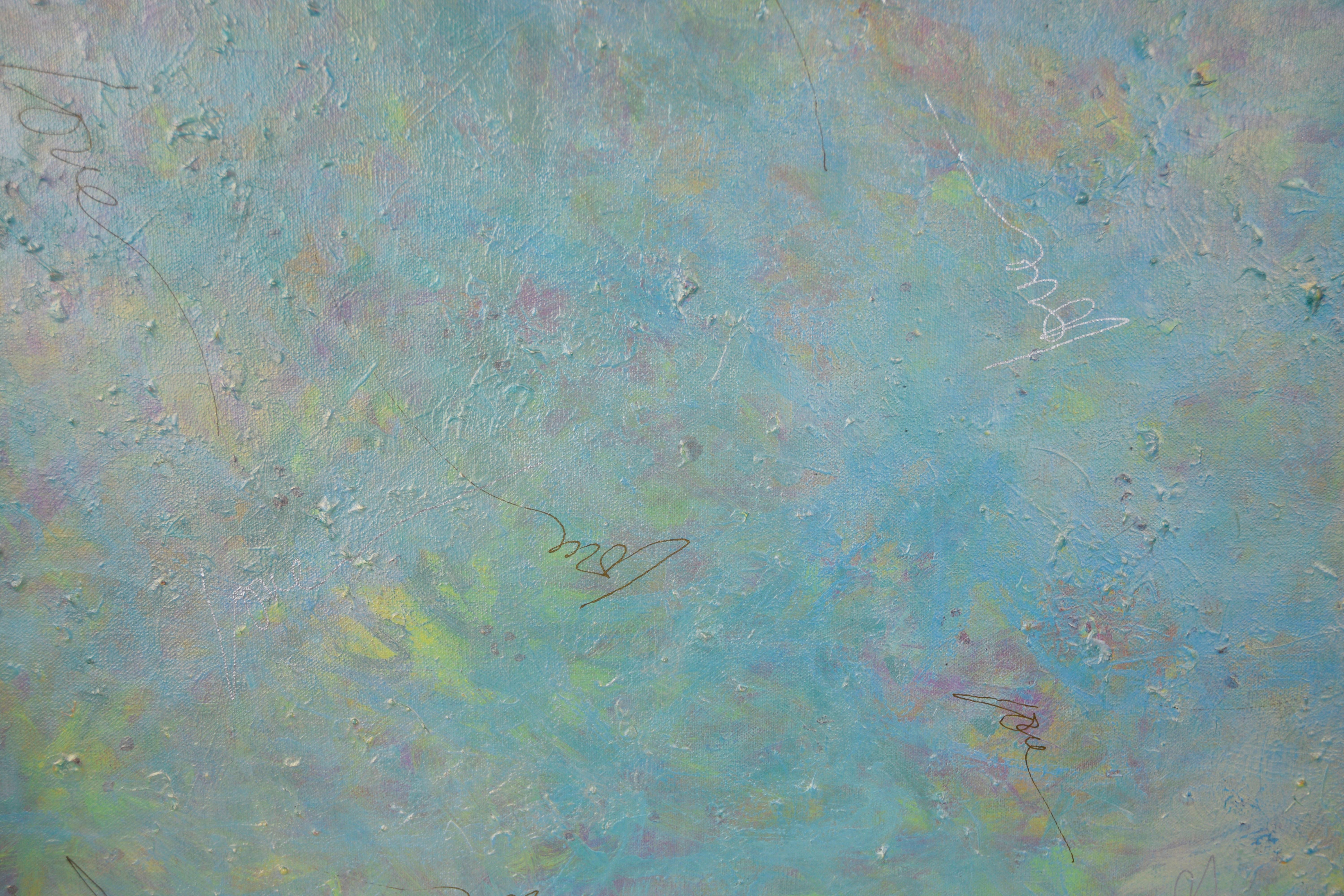 Love is in the Air – Meisterwerk Original Acryl auf Leinwand (Grau), Abstract Painting, von Judith W Winslow