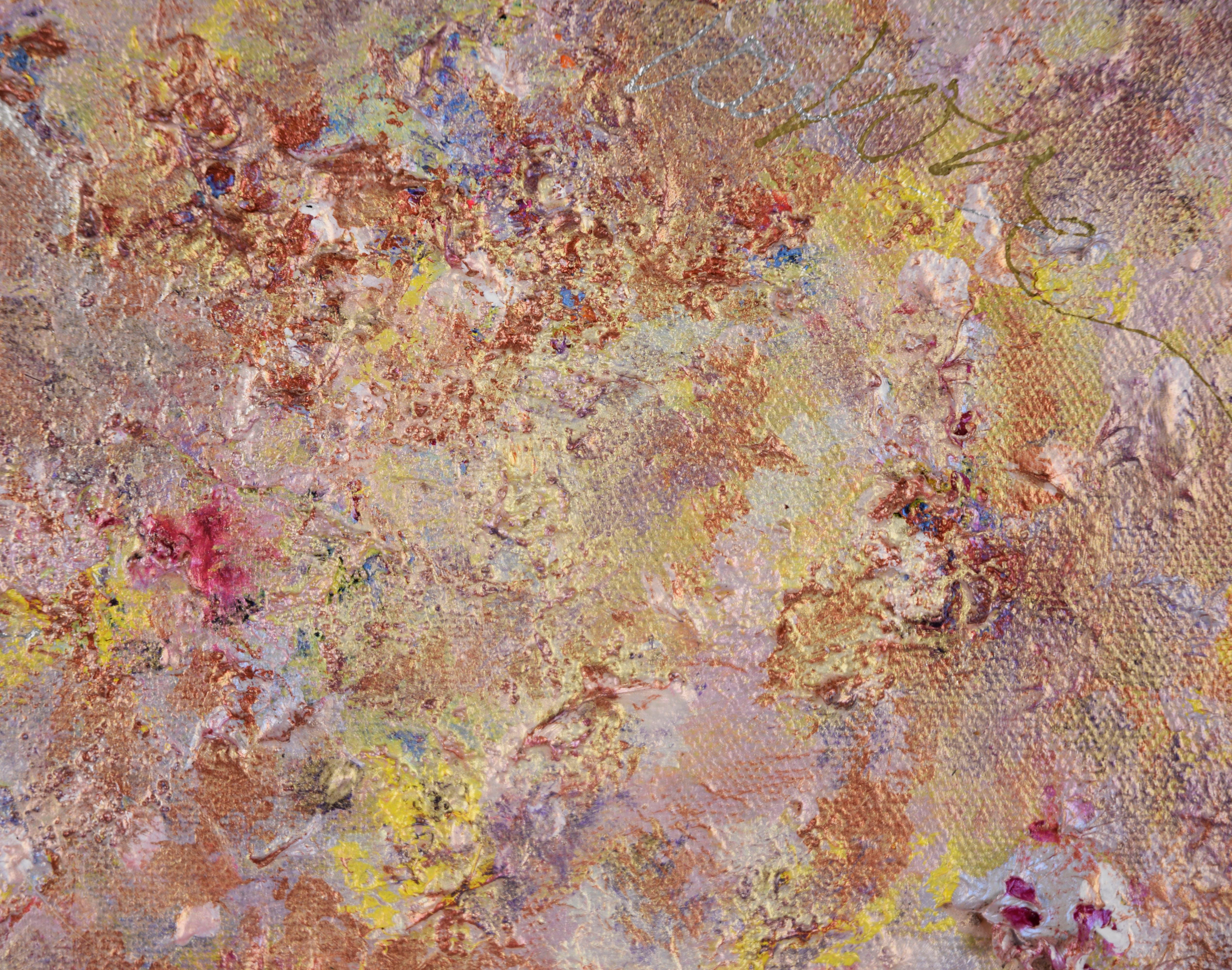 Cieli metallici - Astratto strutturato su tela - Painting di Judith W Winslow