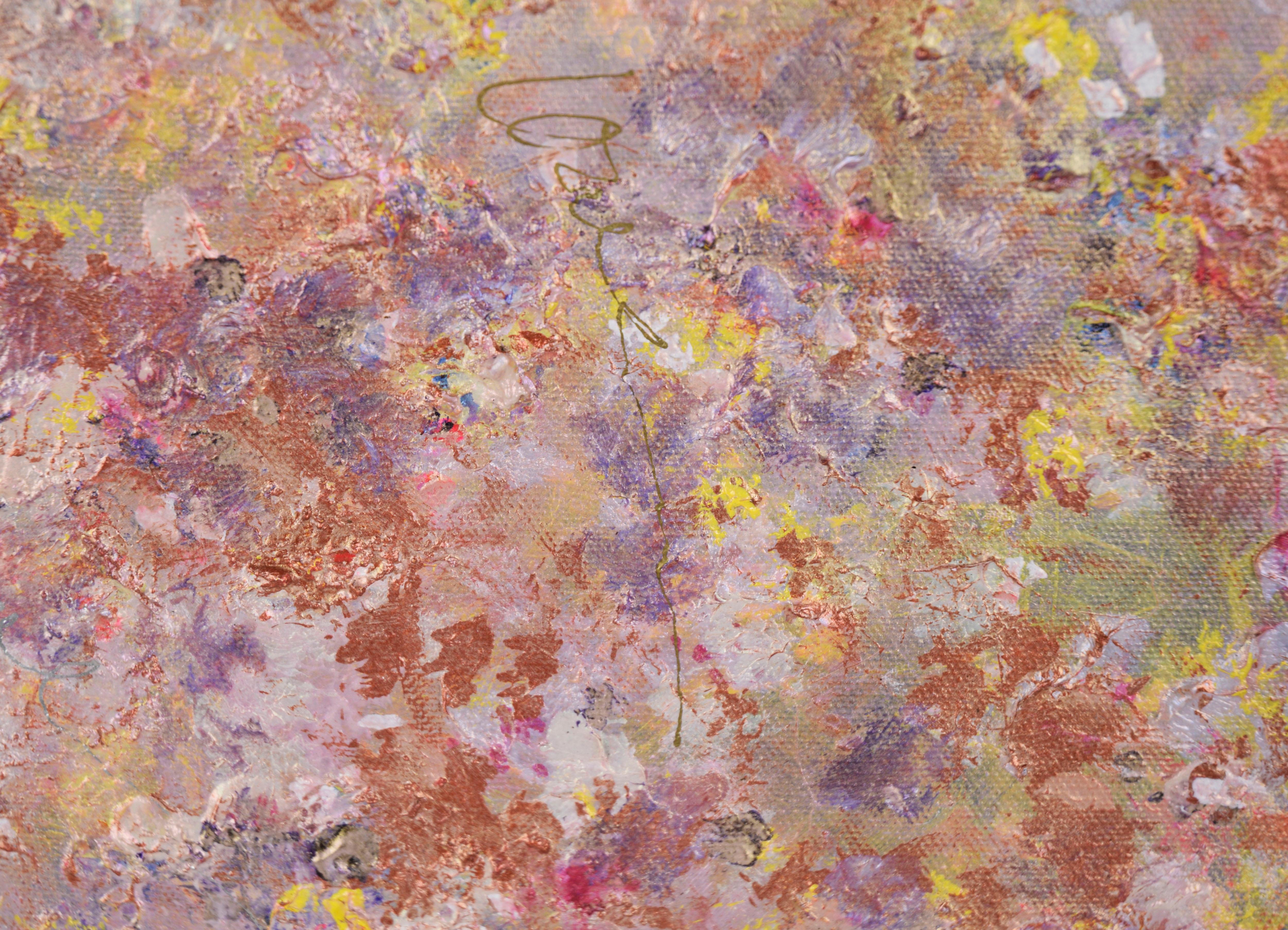 Cieli metallici - Astratto strutturato su tela - Abstract Painting Marrone di Judith W Winslow