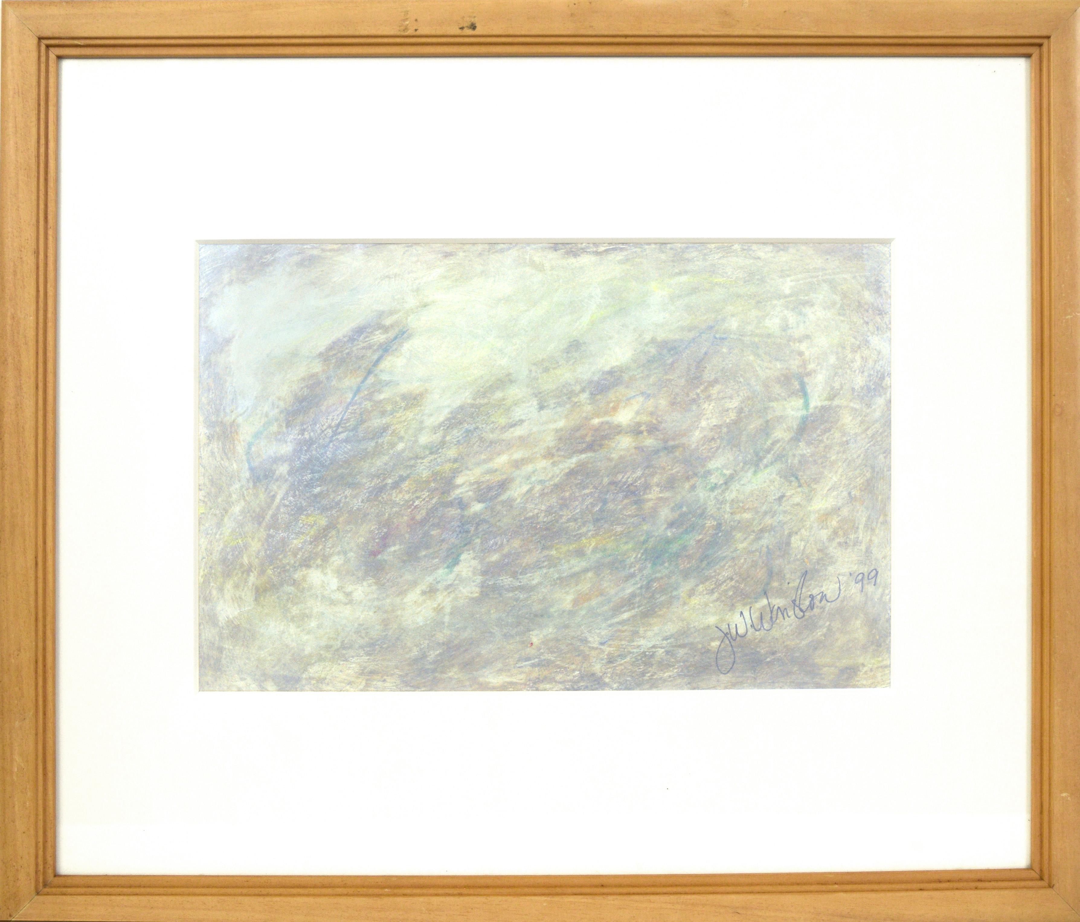 Green, Purple, and Silver - Metallic Abstract Painting on Paper

Subtle, iridescent abstract composition by Judith W Winslow (JW) (American, 1943-2023). This piece is composed of light and airy layers which blend together while maintaining a sense