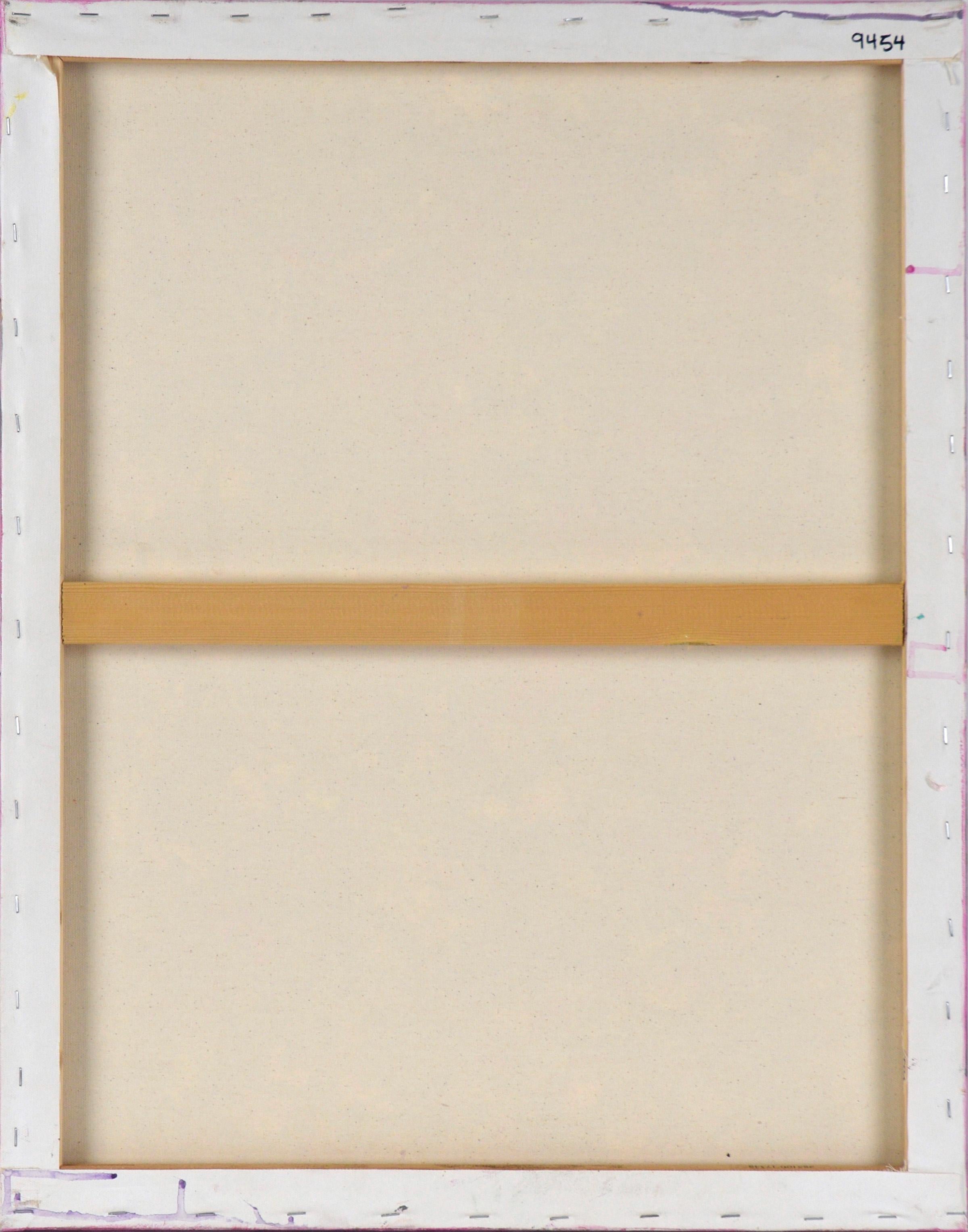 Abstrakte Komposition aus Acryl auf Leinwand mit schillernder Metallic-Lila-Komposition im Angebot 5