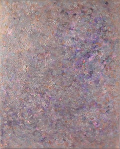Iridescent Metallic Purple Abstract Composition in Acrylic on Canvas