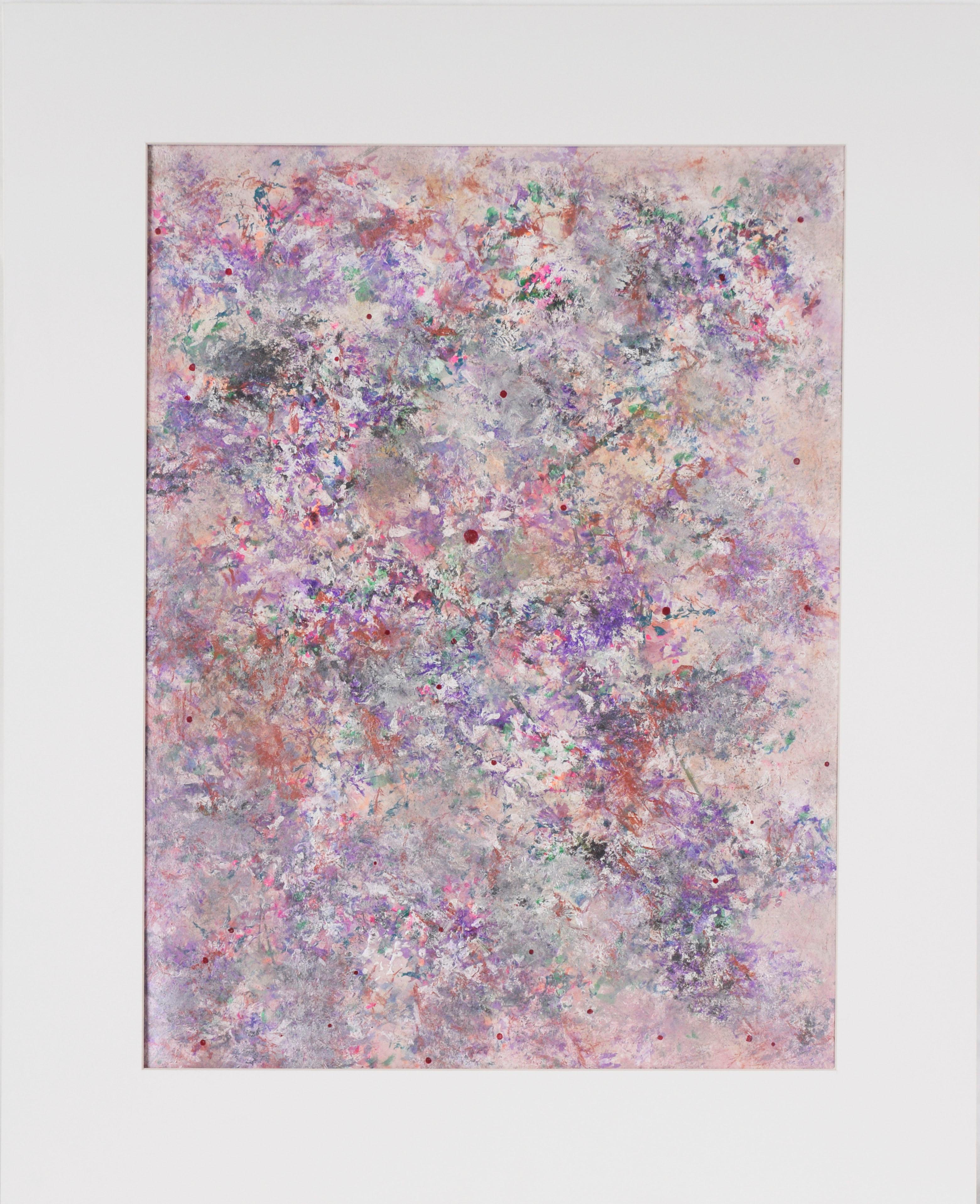 Abstract Painting di Judith W. Winslow - Musa viola - Astratto originale su carta vergata