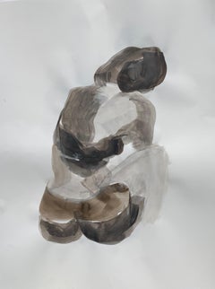 Contemporary Figurative Painting Neutral Abstract Female Form Art