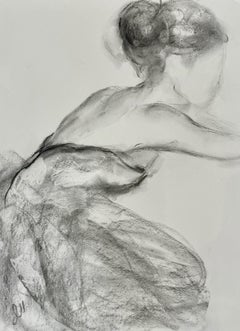 Memoria lejana de Judith Williams bailarina en blanco y negro sobre papel