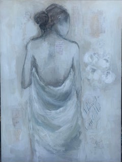 Draped by Judith Williams vertical contemporary tonal nude on canvas
