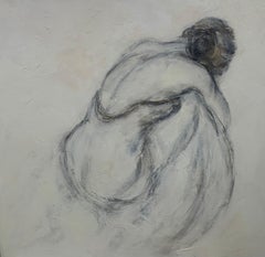 Fleeting Glimpse by Judith Williams black and white figure on canvas
