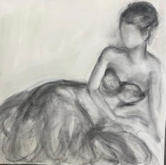 Glimmers of Grace by Judith Williams contemporary black and white nude on canvas